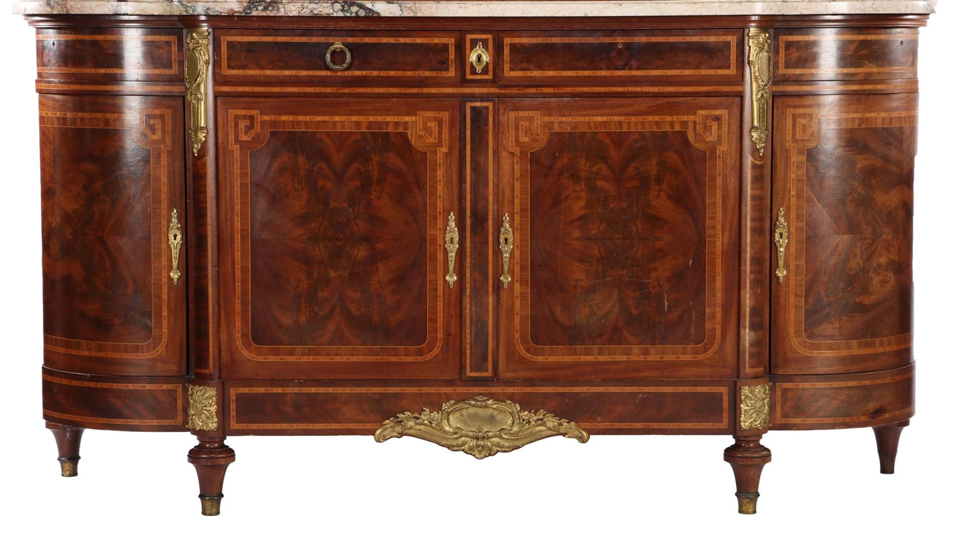 Mahogany with oak classic 2-piece sideboard with marquetry decoration and bronze fittings - Bild 2 aus 5