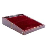 Rosewood writing box with brass trim and edges