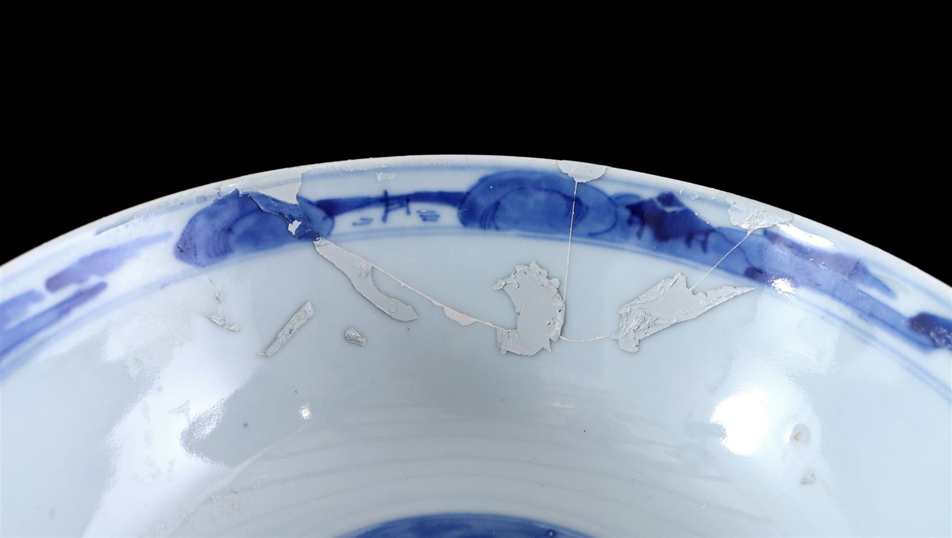 2 porcelain bowls with blue and white decor of a landscape - Bild 5 aus 7