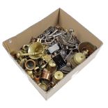 Box of miniature brassware