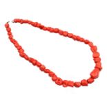 Necklace made of red coral