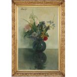 Signed Bogaerts, still life with glass vase with flowers