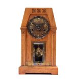 Walnut Jugendstil table clock