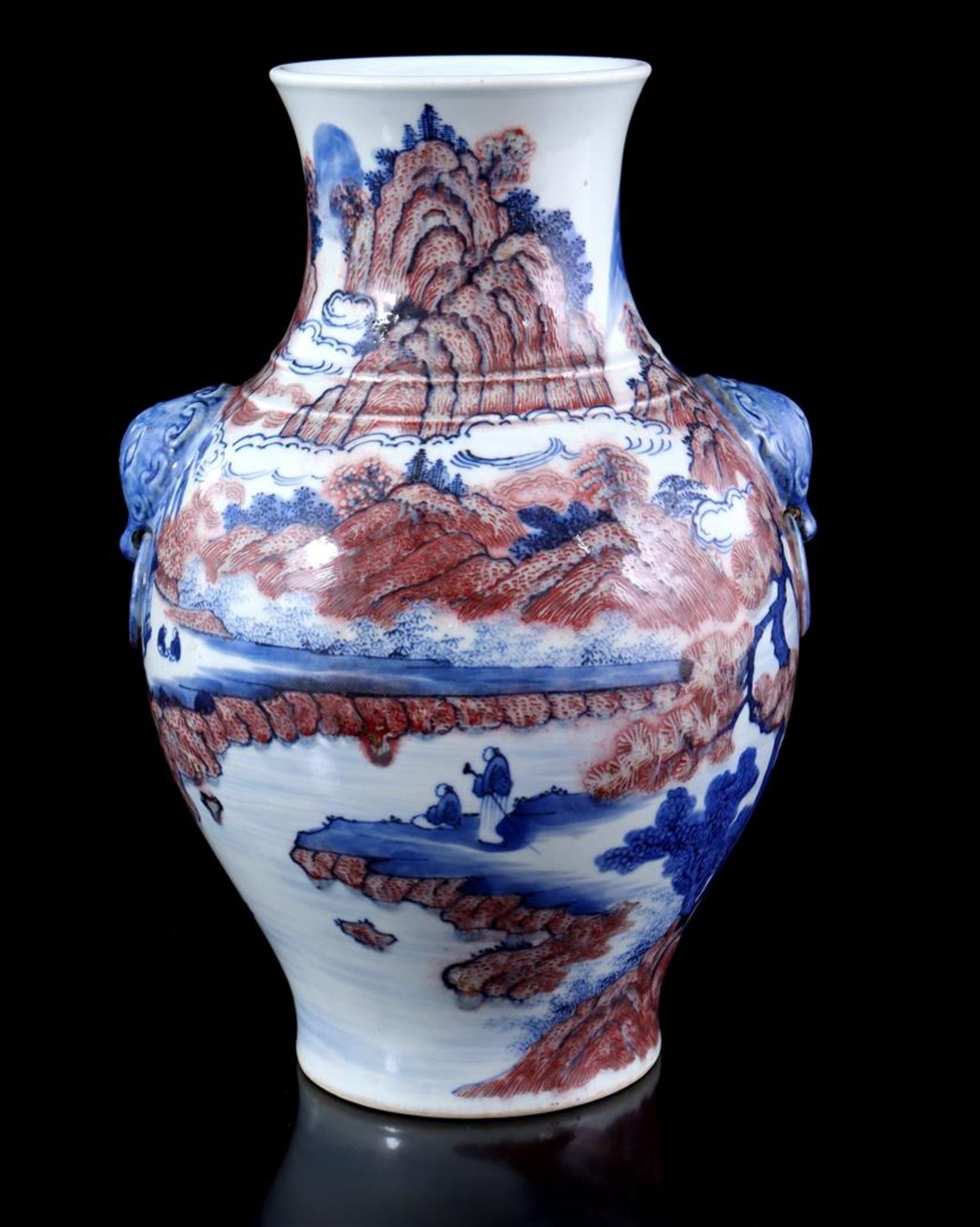 Porcelain polychrome colored vase 