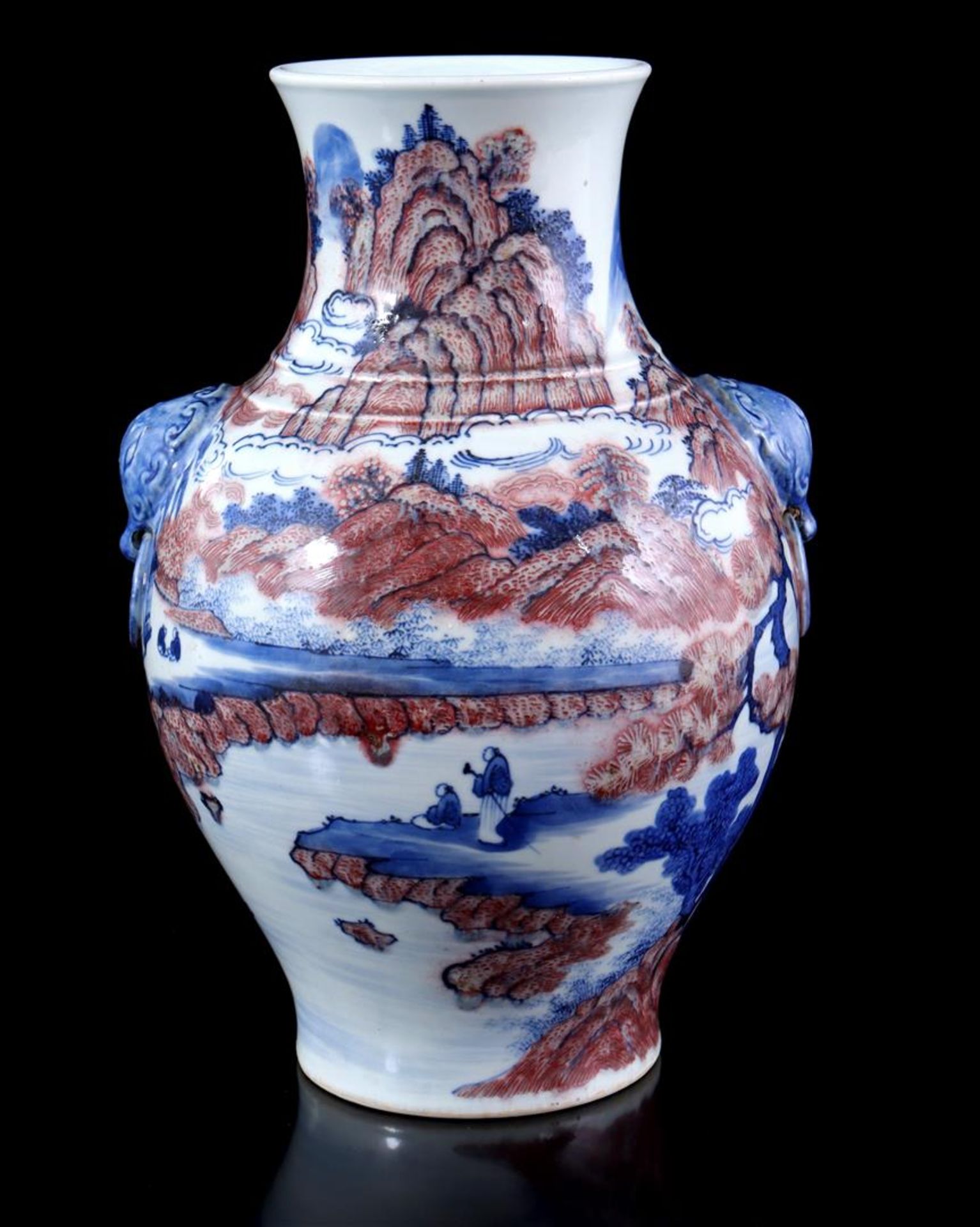 Porcelain polychrome colored vase