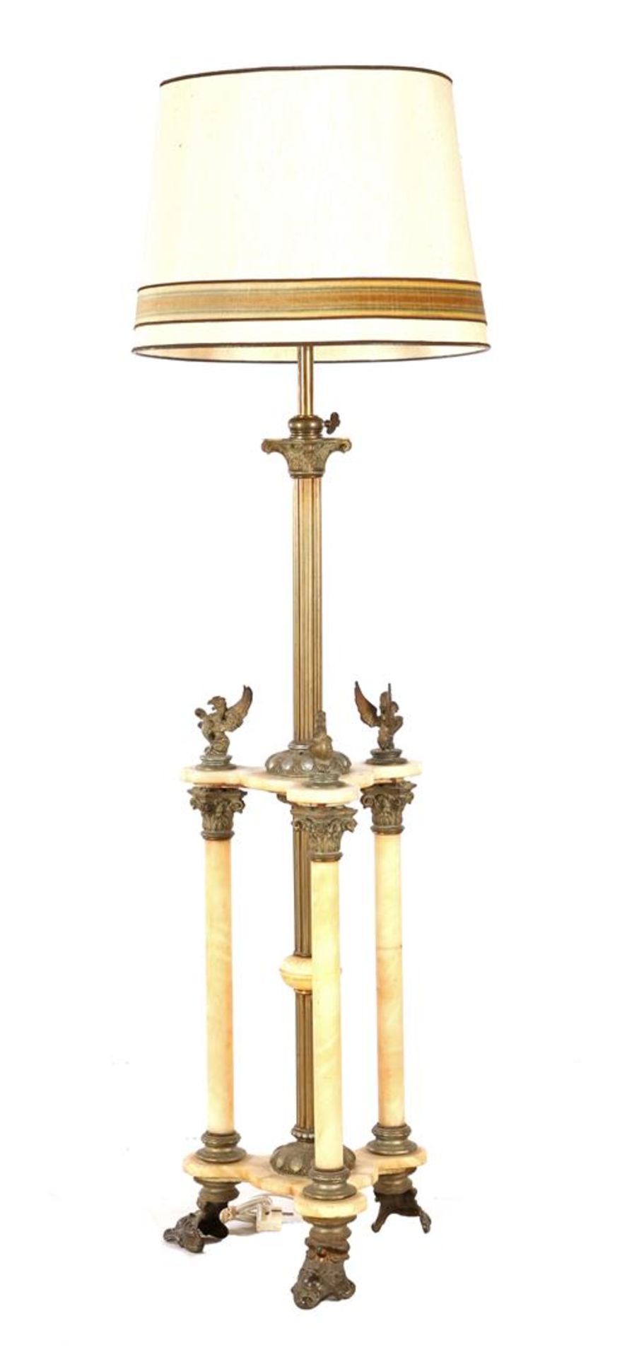 Standing table lamp with white marble 