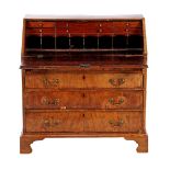 Mahogany veneer flap desk, 19th century