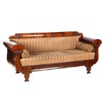 Mahogany veneer Biedermeier sofa