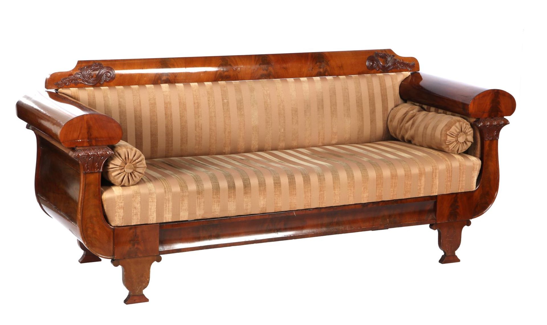 Mahogany veneer Biedermeier sofa 