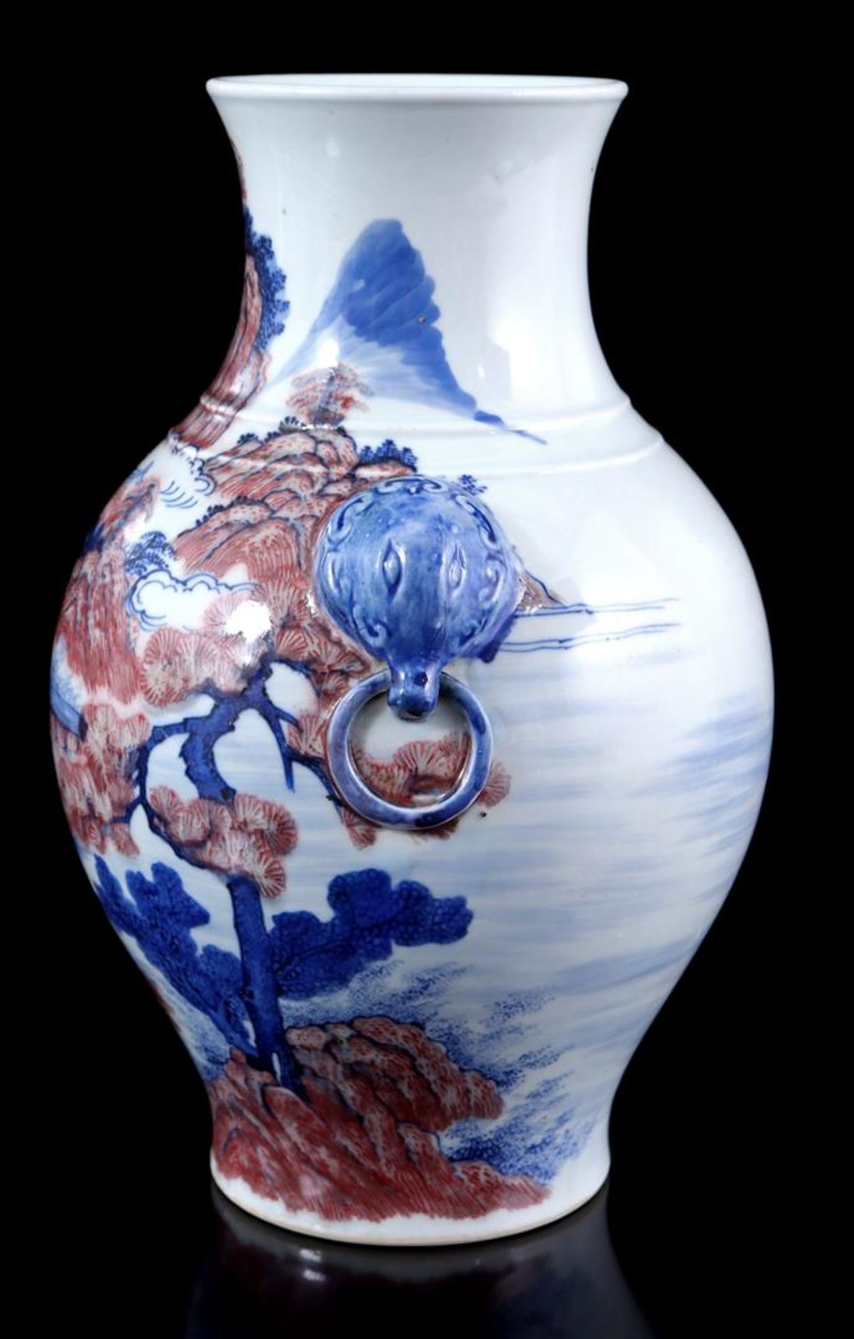 Porcelain polychrome colored vase - Image 2 of 4