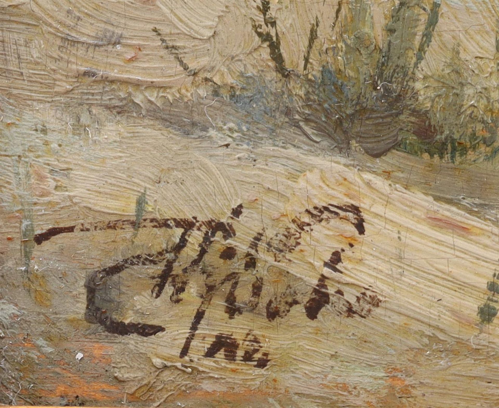 Unclearly signed, painter on a dune edge  - Bild 4 aus 4