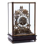 Brass skeleton clock after an antique model