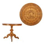 Round 19th century table on column leg