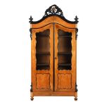 Mahogany veneer 2-door Biedermeier bookcase