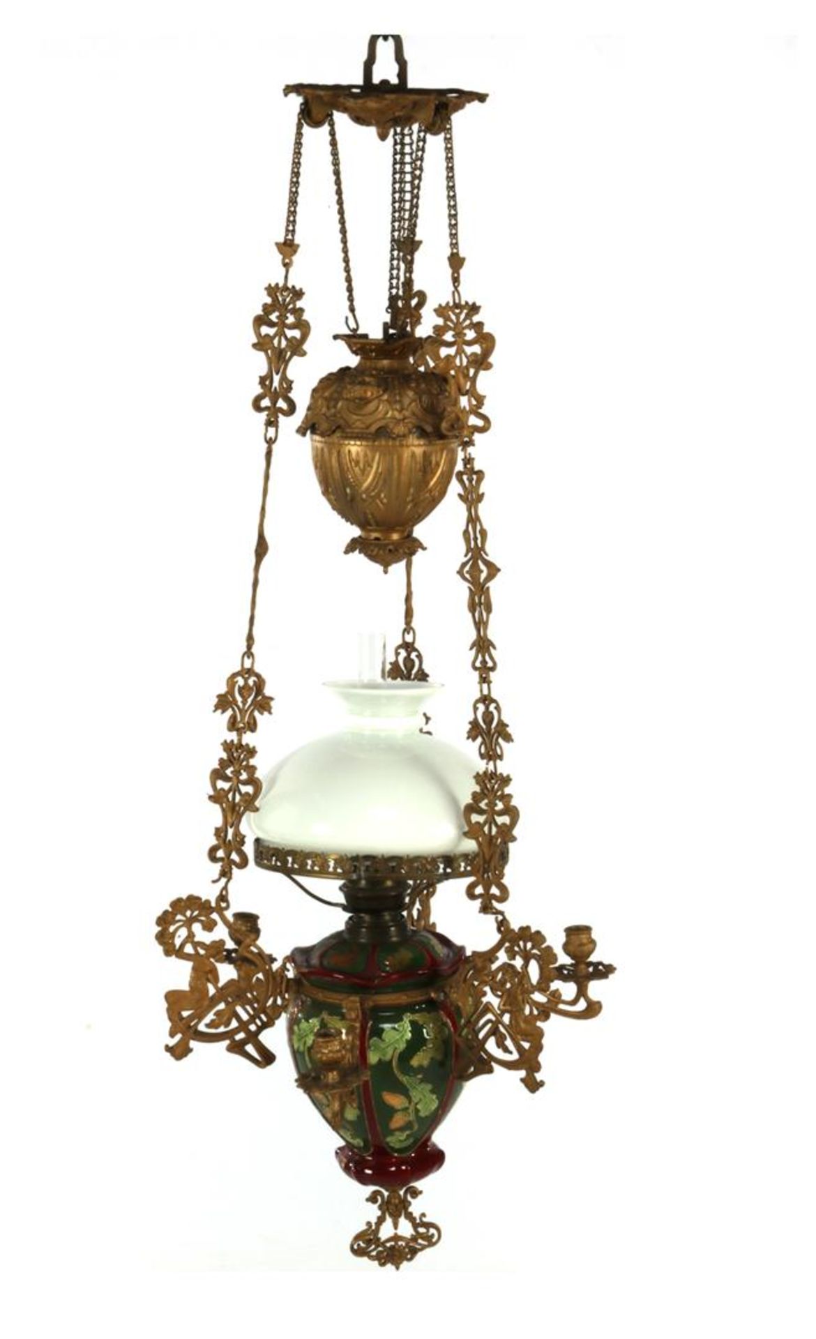 Earthenware Art Nouveau oil lamp