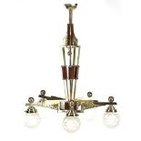 Metal Art Deco 5-light pendant lamp