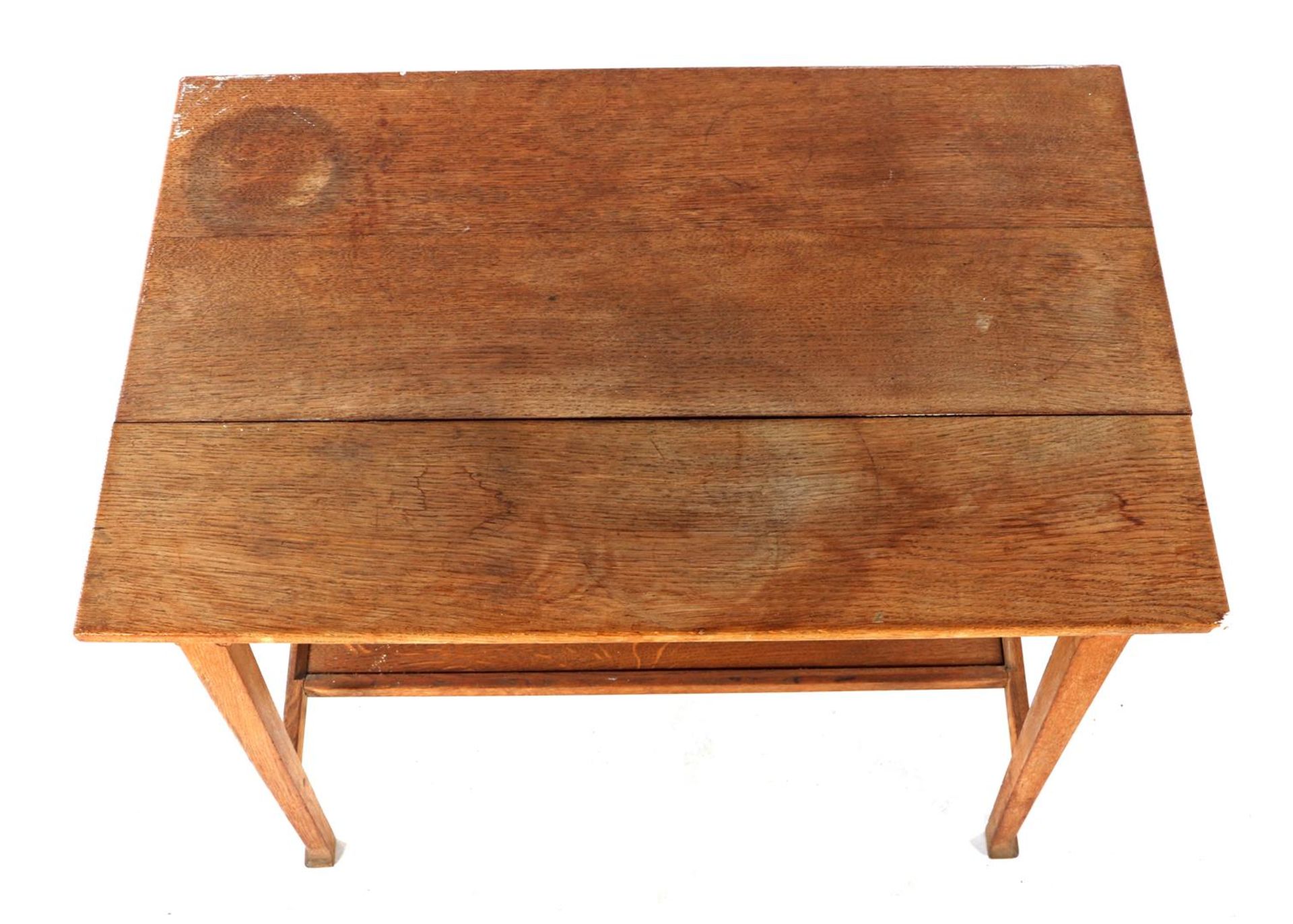 Oak Art Deco table with shelf - Bild 2 aus 4
