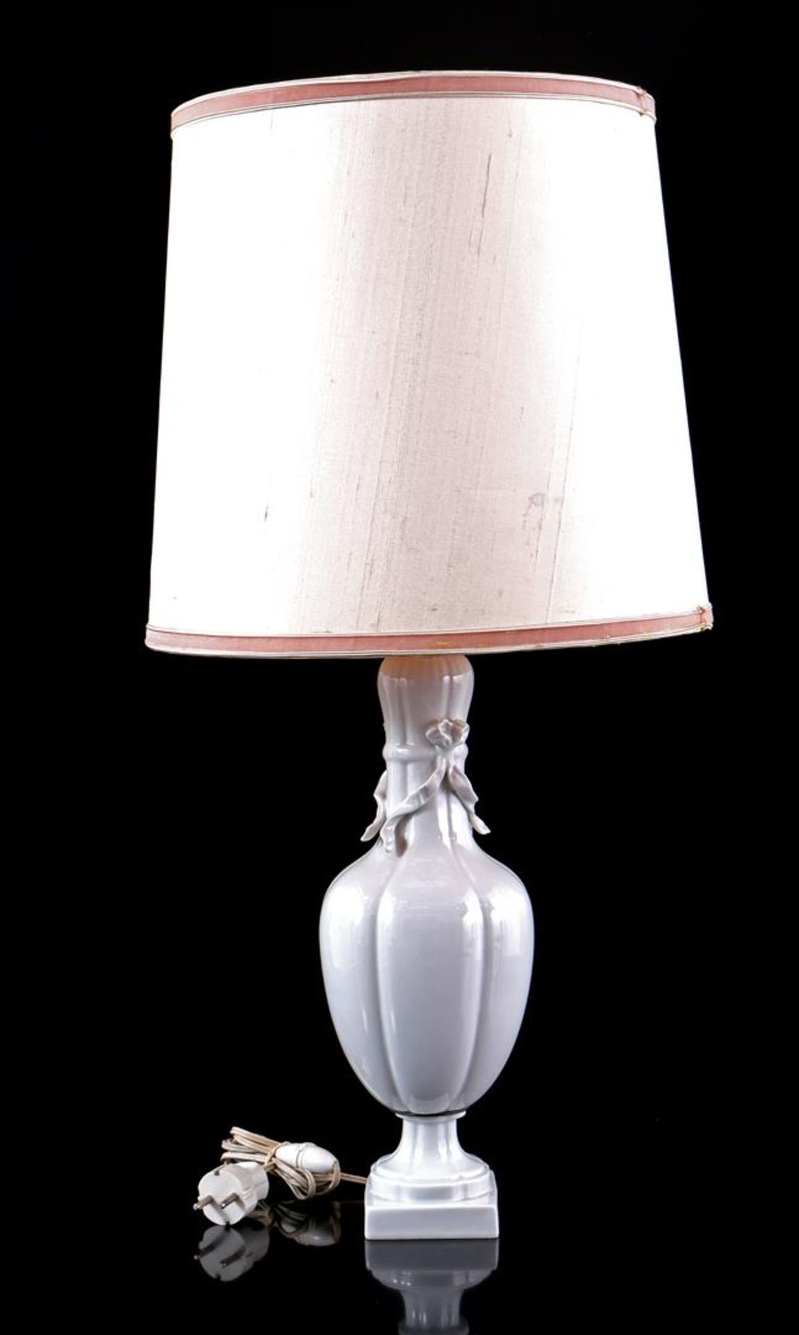 White porcelain table lamp base