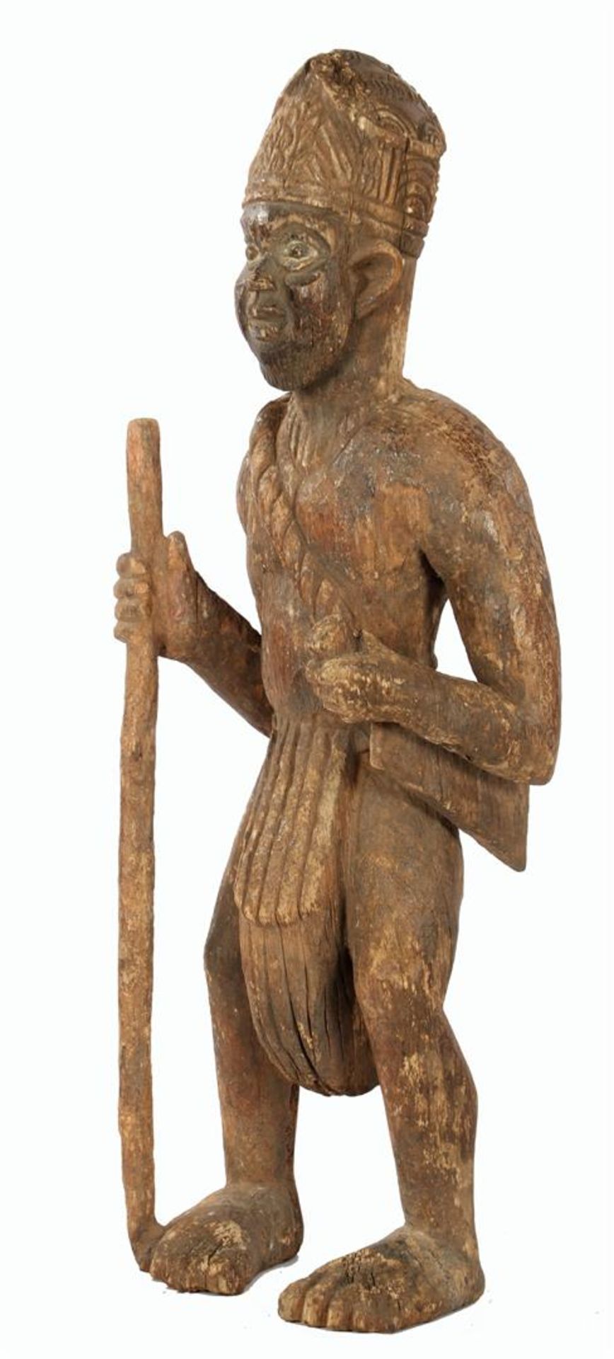 Wooden ceremonial statue, Bamun warrior - Image 4 of 4