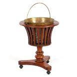 Walnut slatted tea stove with copper inner container