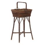19th century wicker craft or diaper basket