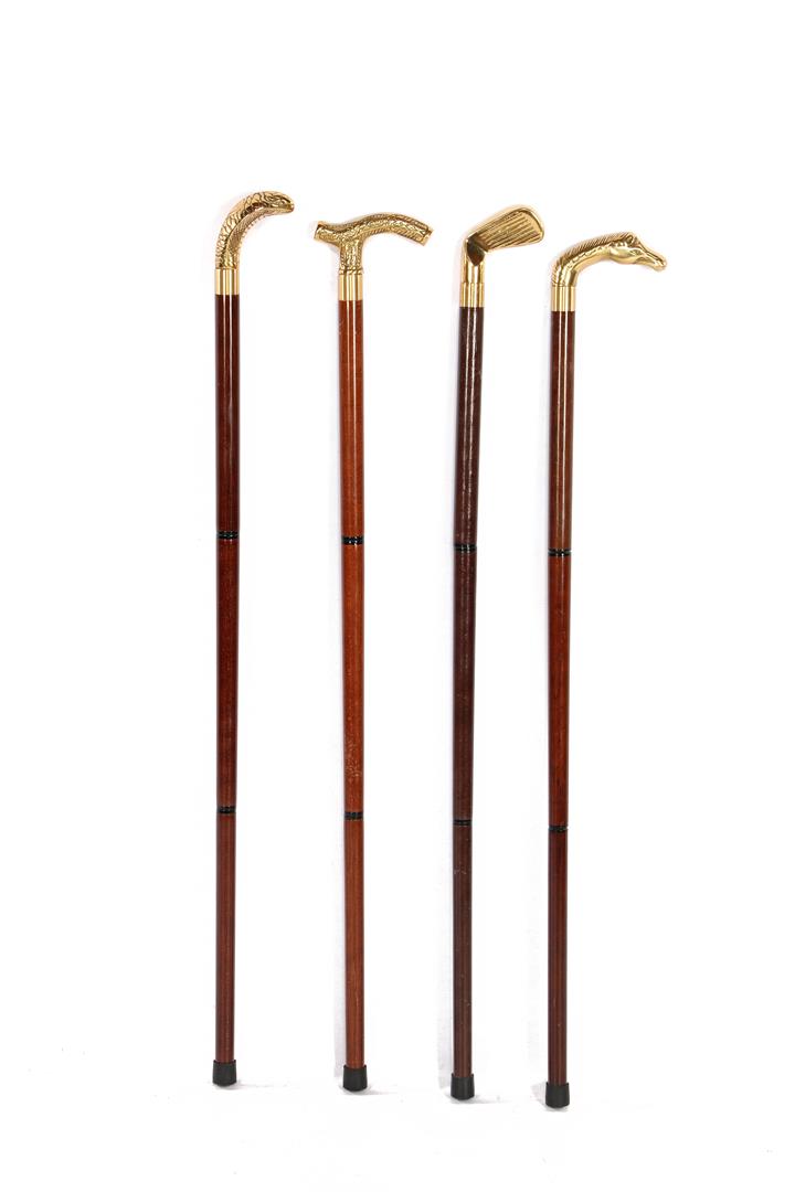 4 wooden walking sticks