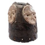 Wooden ceremonial mask with 4 faces