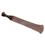 Ceremonial weapon, handle decorated with copper