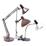 3 metal desk lamps