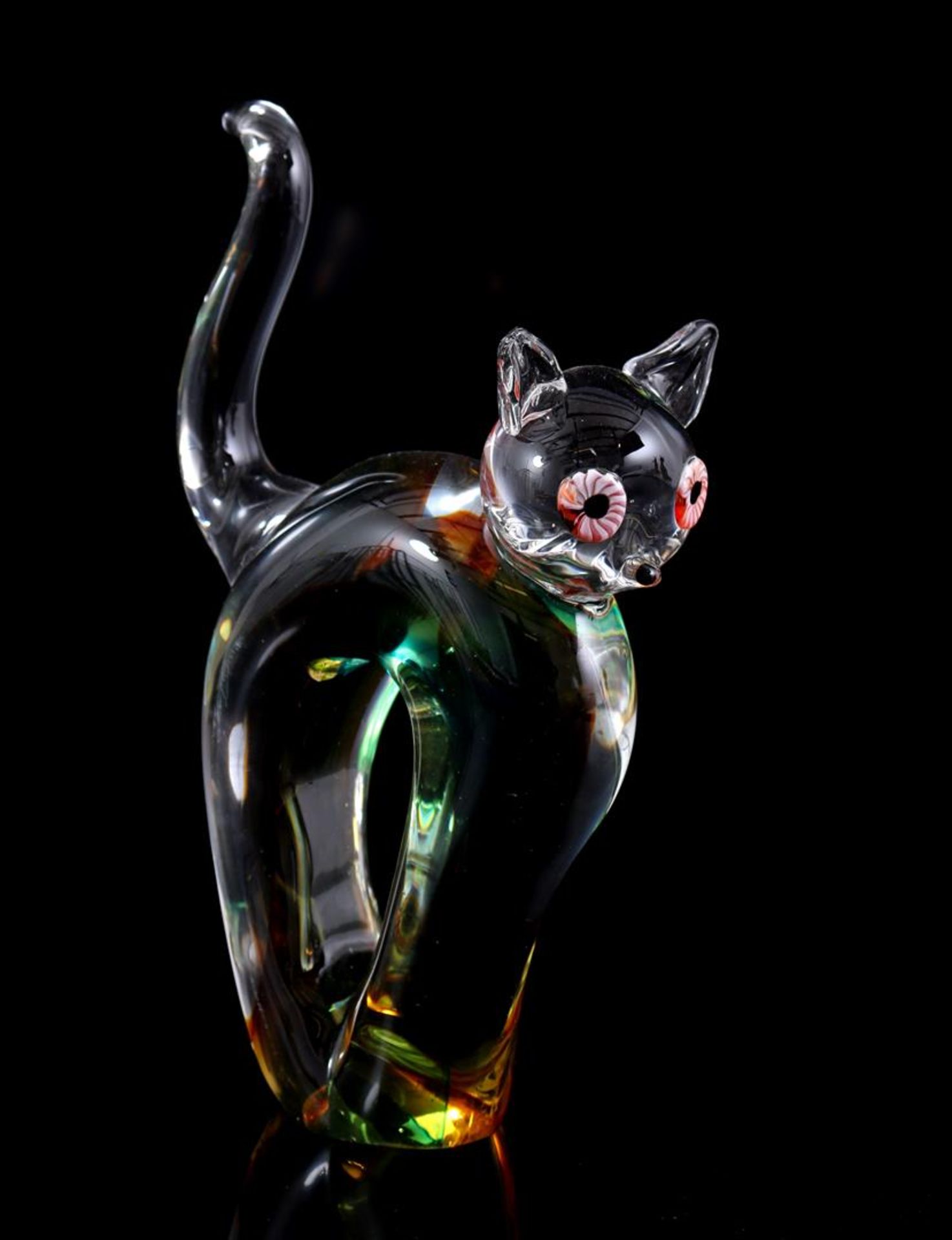Colored glass cat
