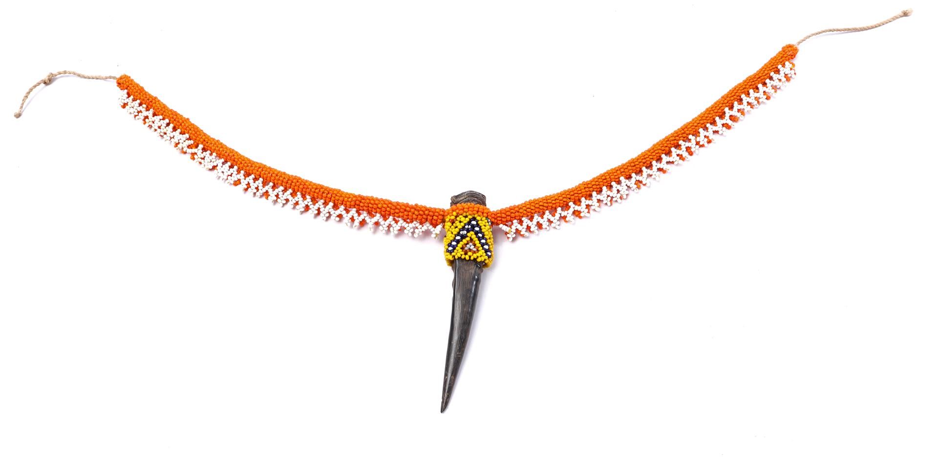 Traditional necklace, decorated with colored beads