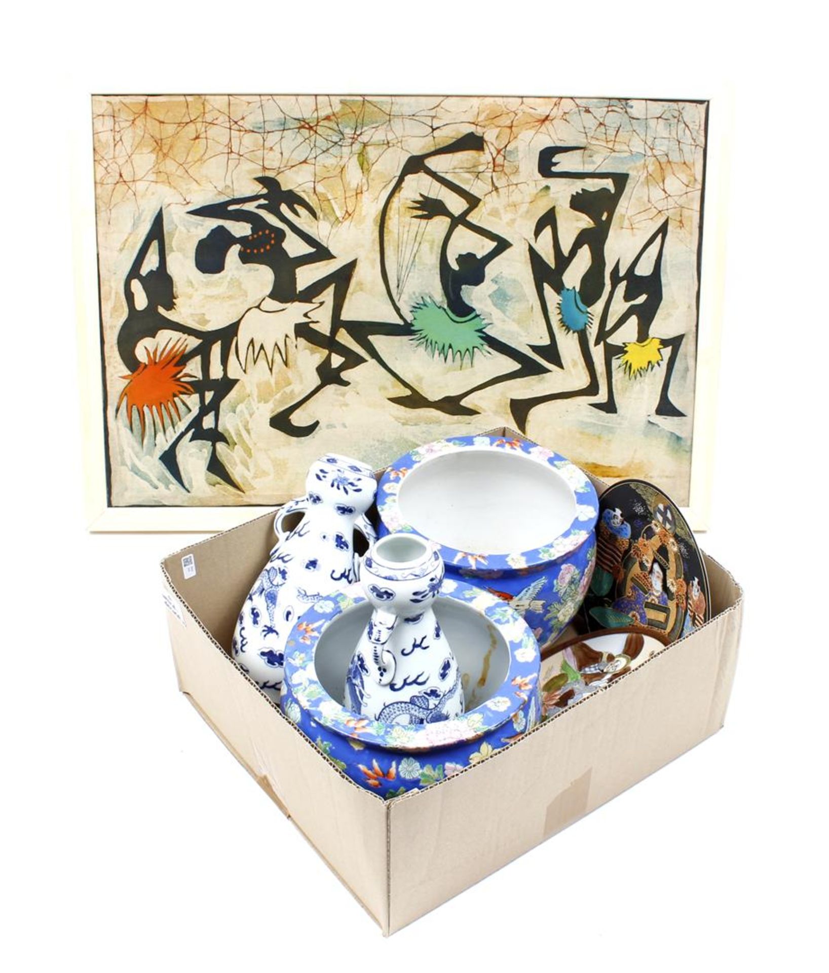 Box with porcelain