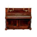 Piano, marked Aubert Paris, in walnut case