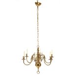 Brass 6-light globe chandelier