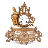 Zamak mantel clock with onyx plate