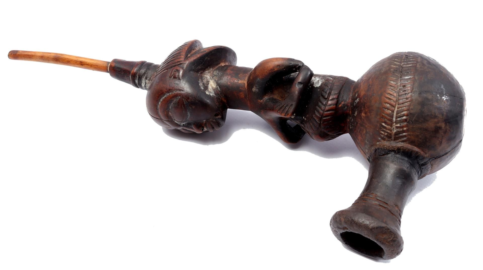 Wooden water pipe, Luba Zaire - Bild 2 aus 4