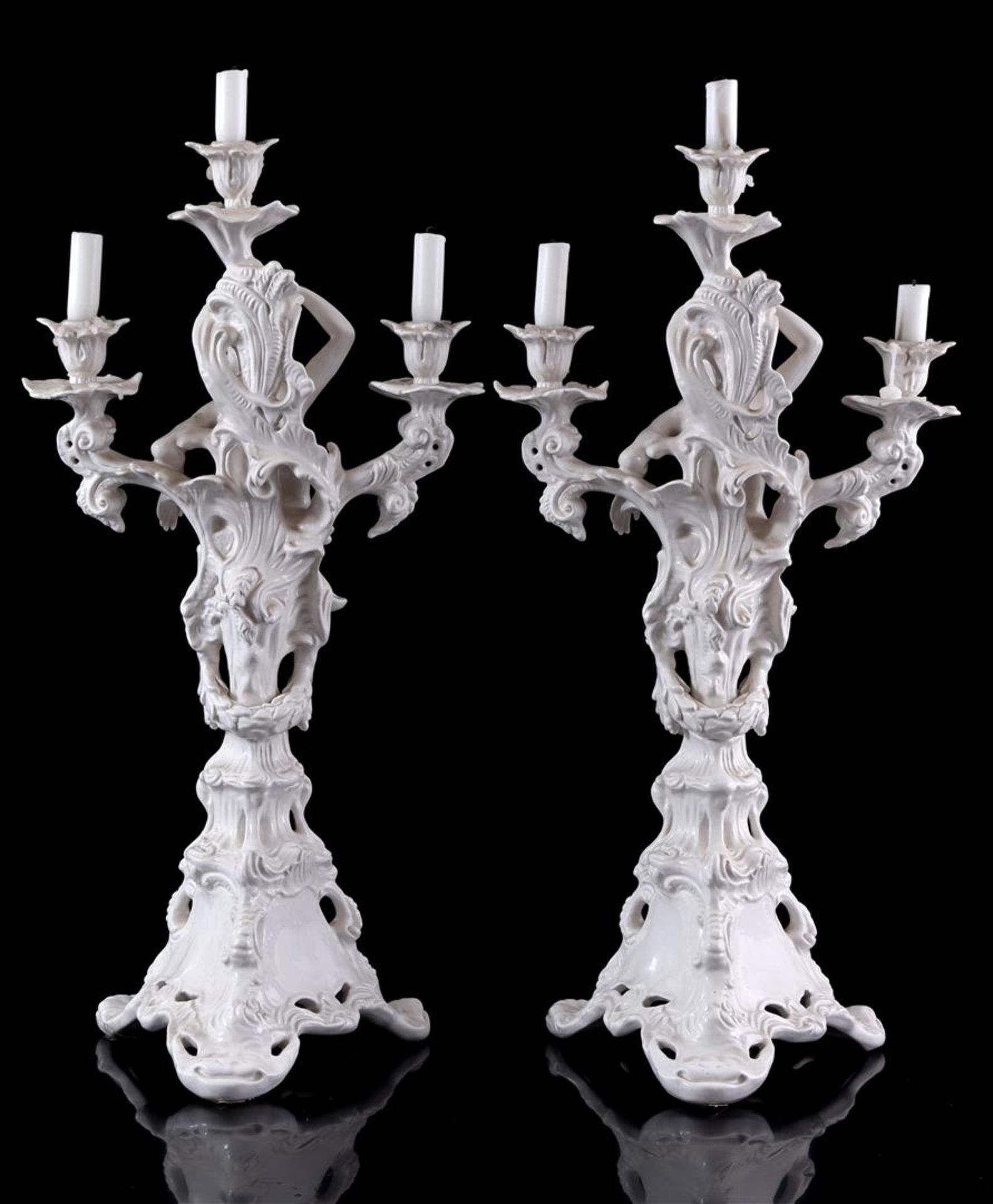 2 candlesticks in Rococo style - Image 4 of 4