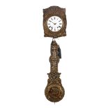 Comtoise clock with richly decorated pendulum