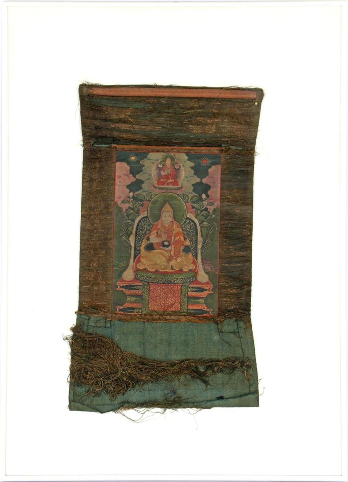Tibetan framed Thangka with monks décor