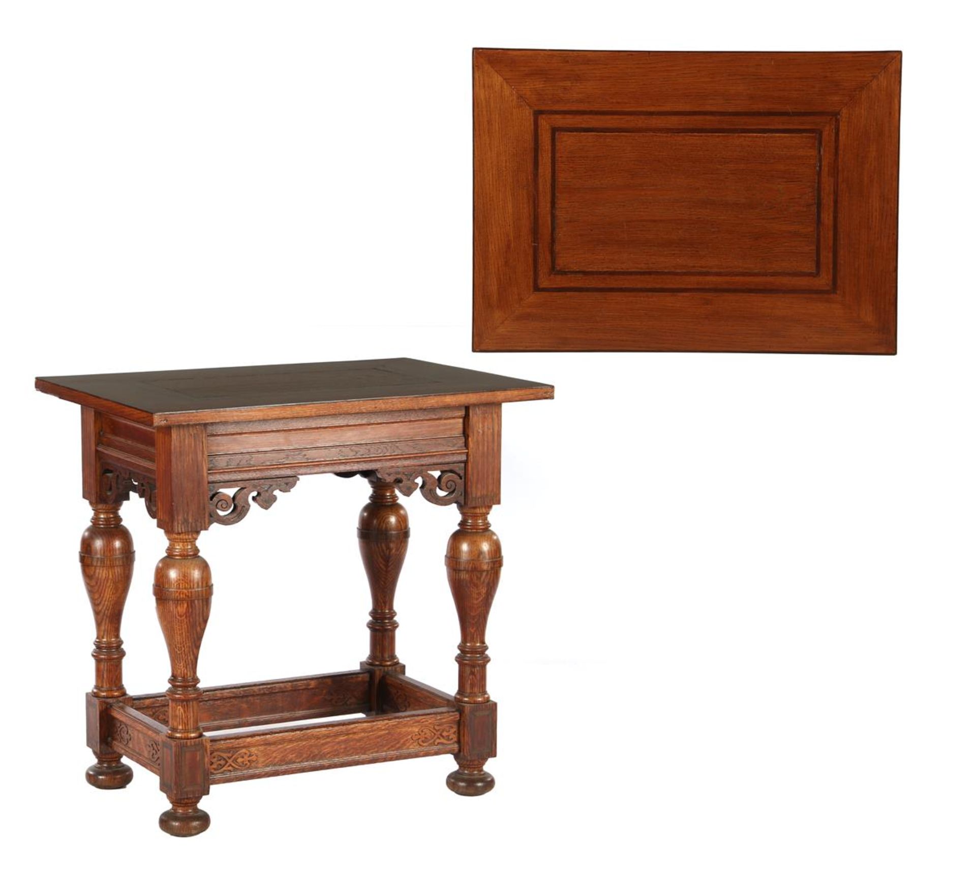 Oak Neo Renaissance style table 