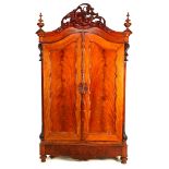 Mahogany veneer on oak Biedermeier 2-door wardrobe