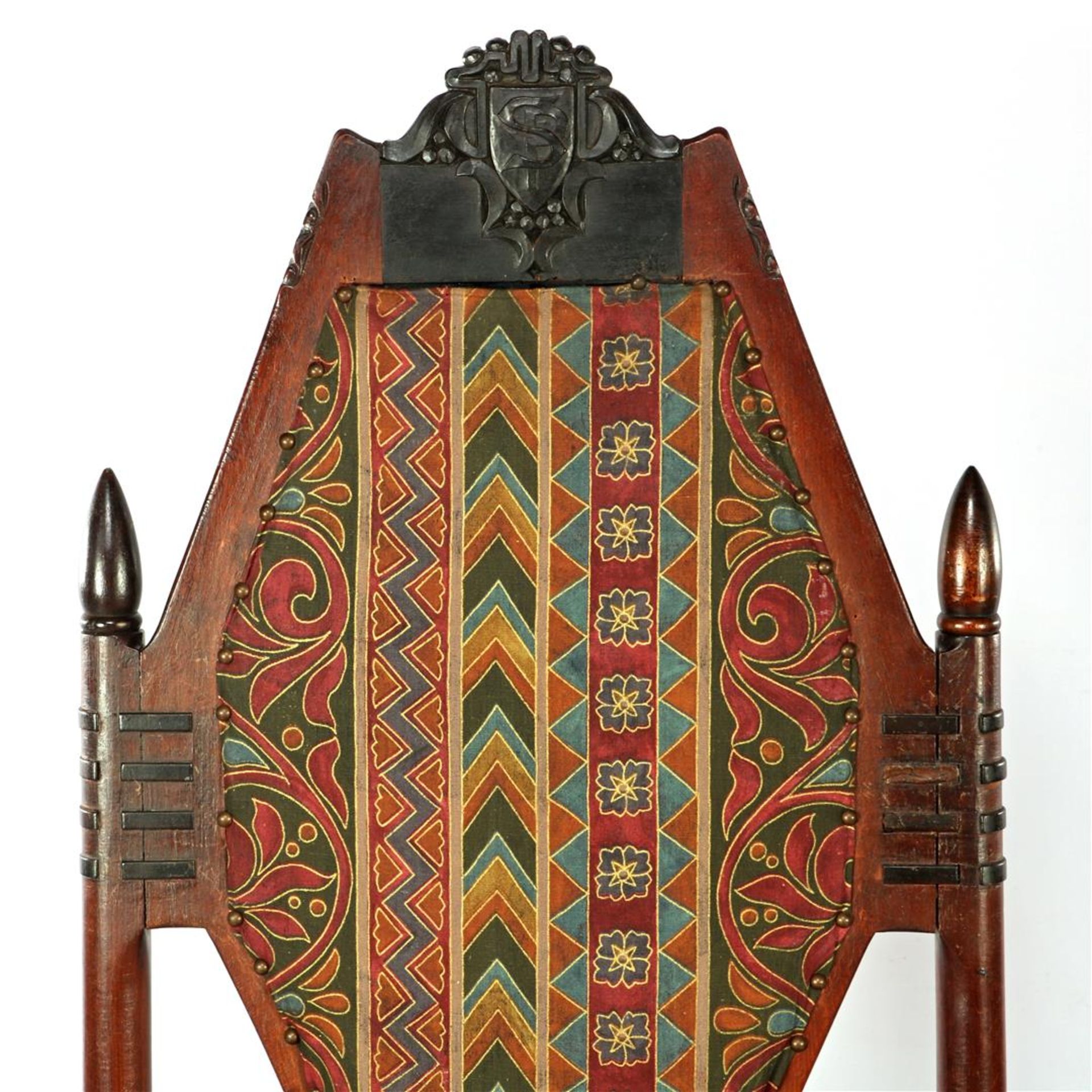 Rosewood Art Deco armchair with stitching - Bild 2 aus 8