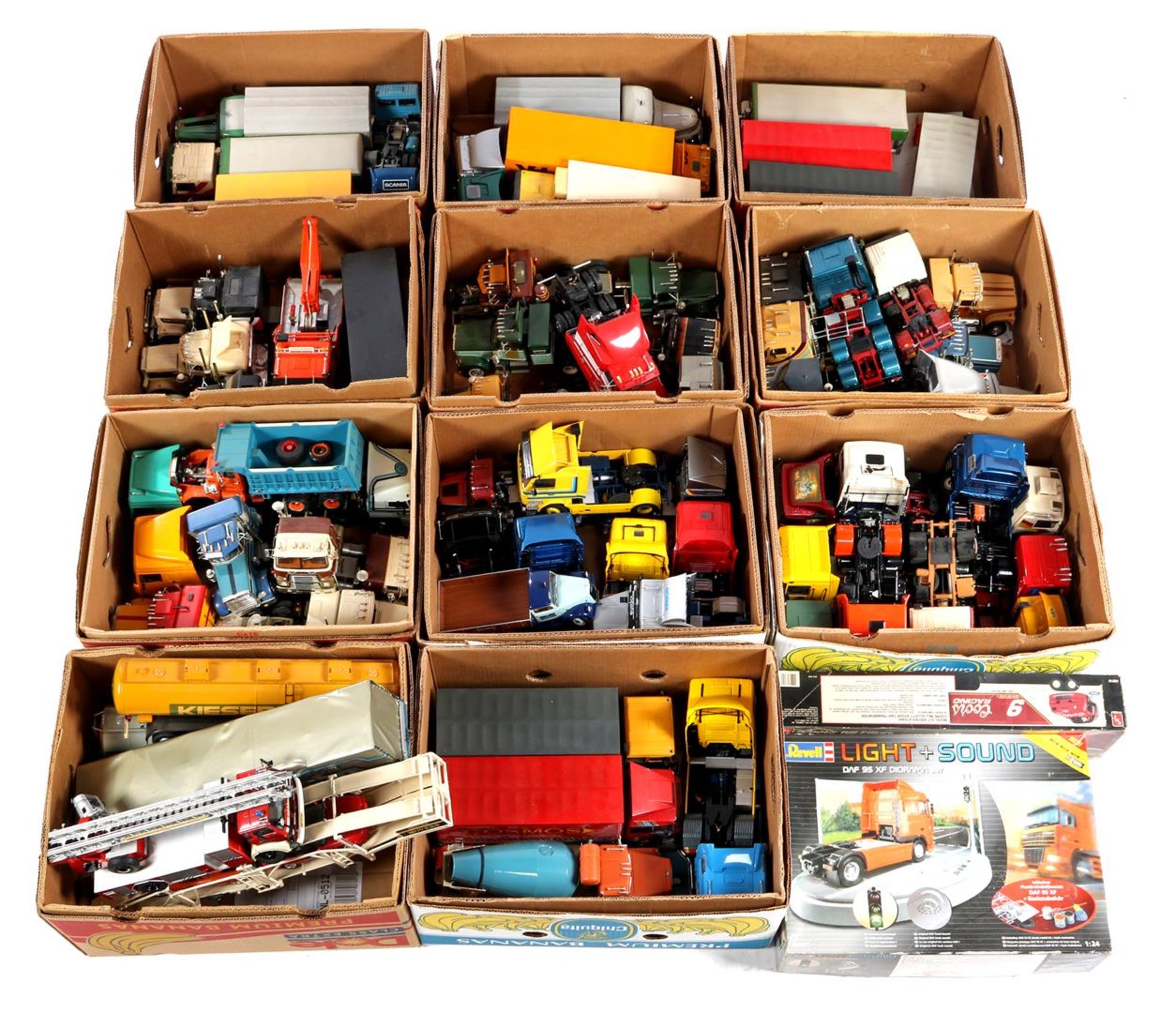 11 boxes model trucks