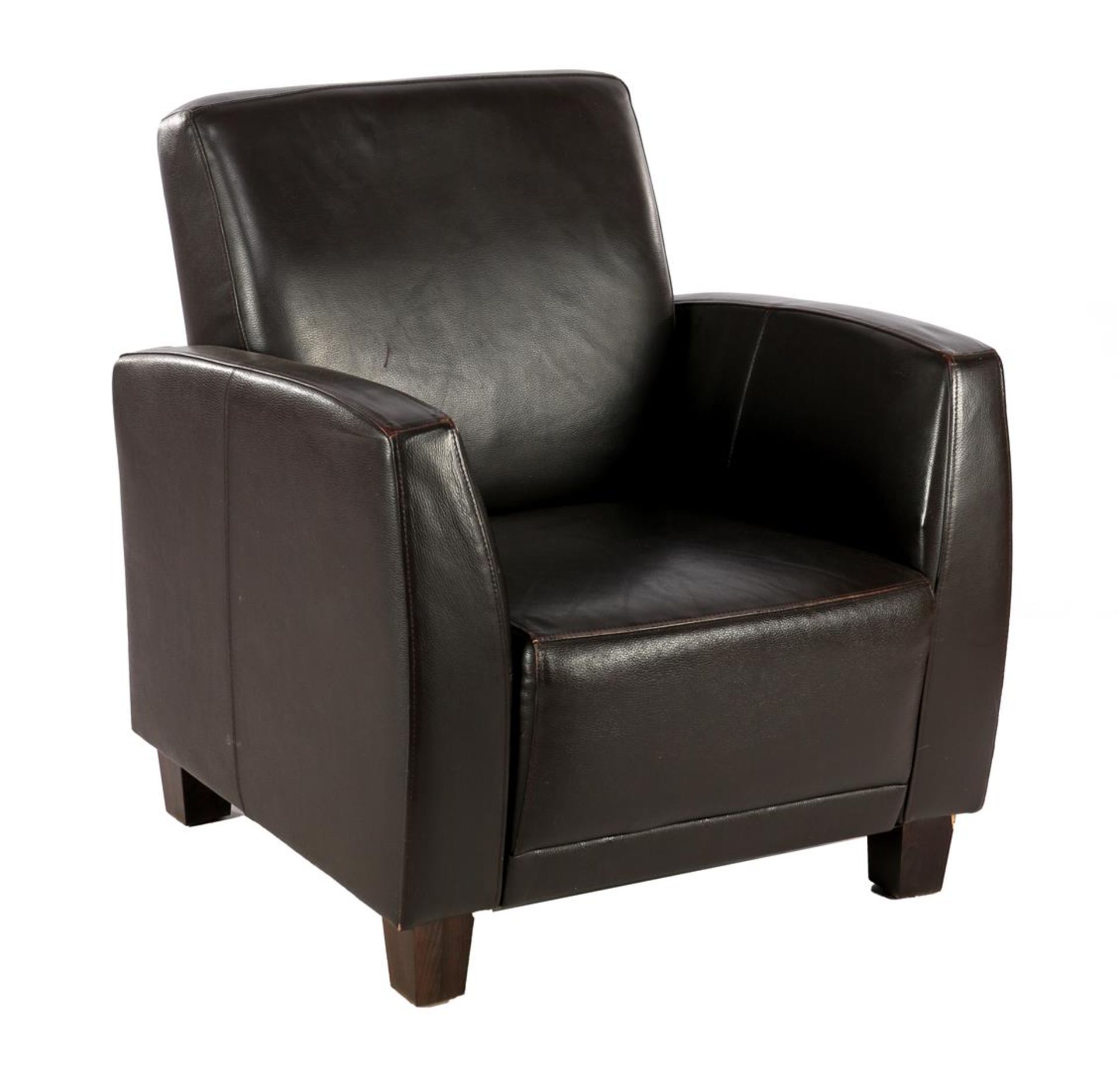 Brown leather armchair