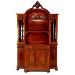 Mahogany veneer on teak 2-piece cabinet