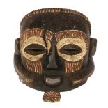 Wooden ceremonial mask with remains of polychrome