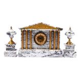 Marble 3-piece mantel clock