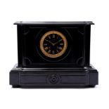 Black marble mantel clock