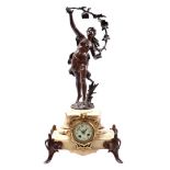 Classic table mantel clock with marble base