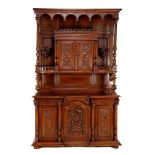 Walnut cabinet with richly carved décor